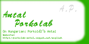 antal porkolab business card